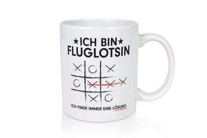 Lösung finden: Fluglotsin | Flughafen Flugverkehr v2 Geschenkidee Humor Tasse
