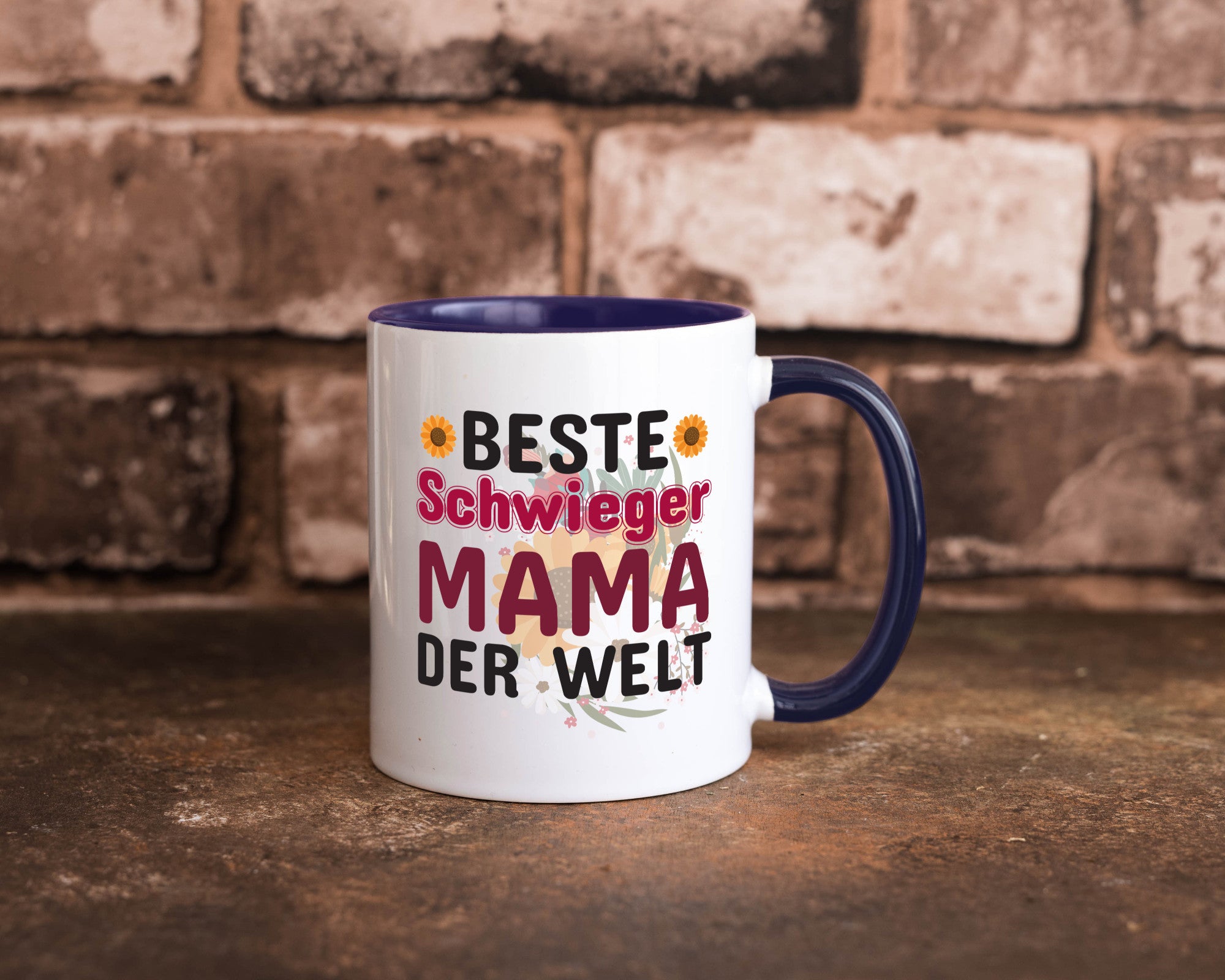 Beste Schwiegermama | Schwiegermutter Tasse Blumen Humor Familie Geschenkidee
