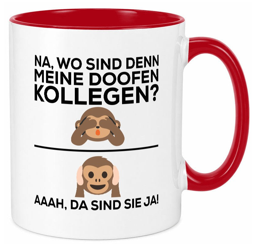 Doofe Kollegen | Bürotasse lustig Affe Arbeitsplatz Geschenkidee Arbeit Büro