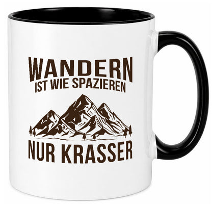 Wandern wie spazieren, nur krasser | Gebirge Bäume Geschenk Humor Geschenkidee