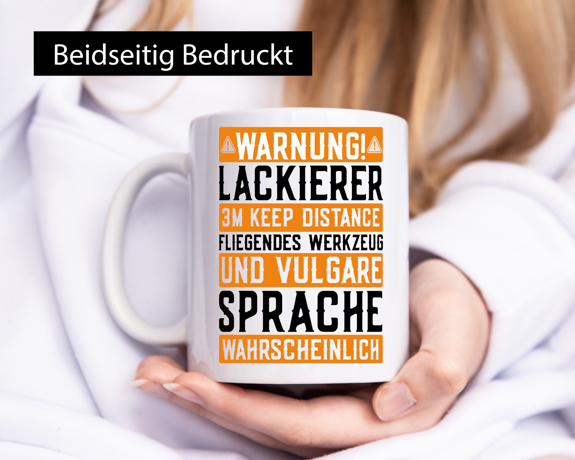 Warnung Lackierer | Warnschild KFZ Auto Werkzeug Humor Geschenkidee Tasse