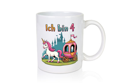 4. Geburtstag | Prinzessin in Kutsche Einhorn lustig Geschenkidee Geschenk Tasse