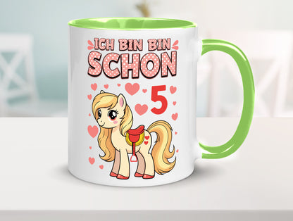 5. Geburtstag | 5 Jahre Mädchen Reiten Pony Humor Geschenkidee Tasse