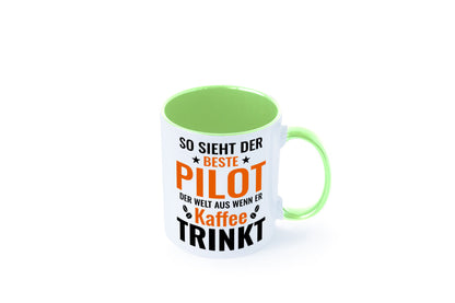 Kaffee trinkt: Pilot | Flugzeug Piloten lustiger Spruch Geschenk Humor