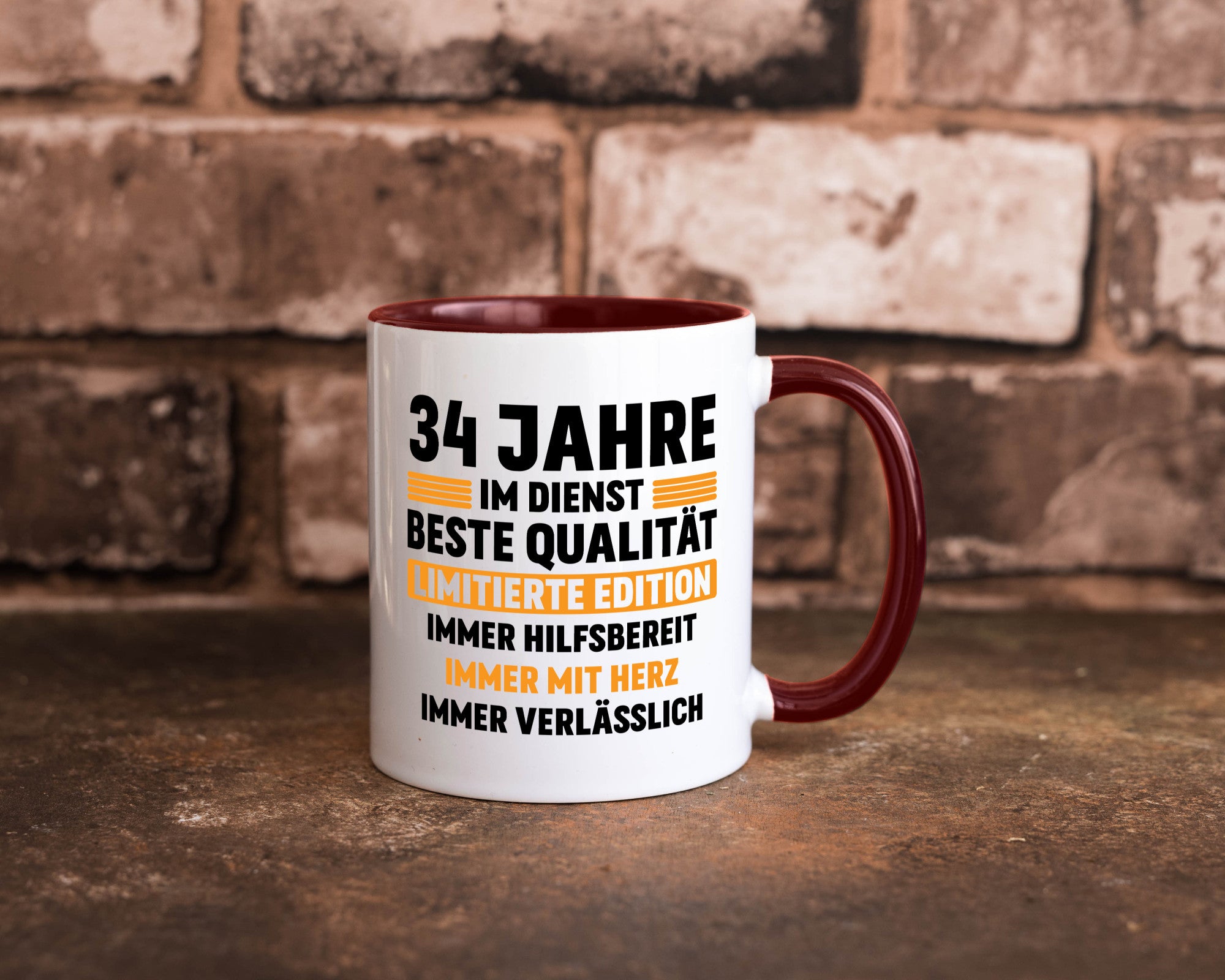 34 Jahre im Dienst | Jubiläum Arbeit v2 Humor Kollegen Büro Geschenkidee Tasse