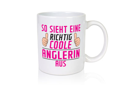 Richtig Coole Anglerin | Angeln Fischerin Humor Geschenkidee Tasse