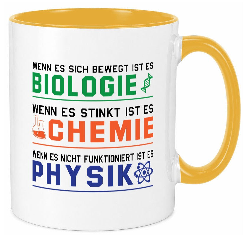 Biologie, Chemie, Physik | Reagenzglas lustig Humor Geschenkidee Geschenk Tasse