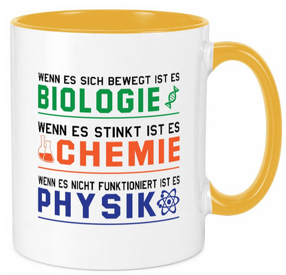 Biologie, Chemie, Physik | Reagenzglas lustig Humor Geschenkidee Geschenk Tasse