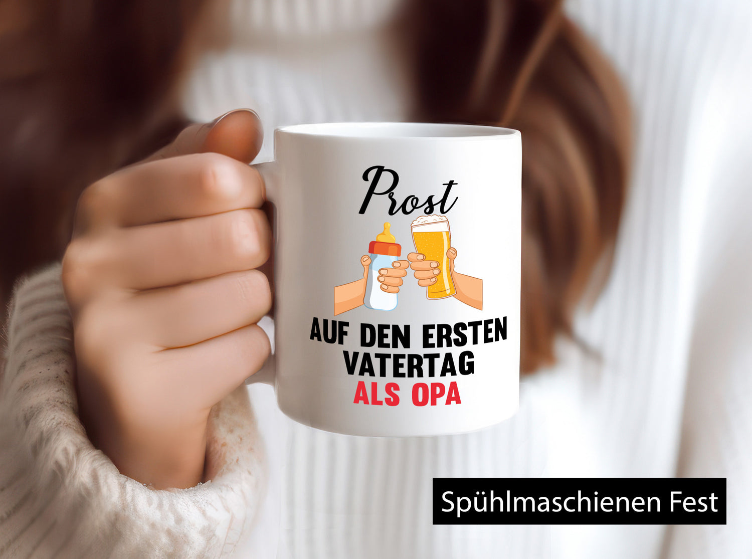 Prost auf den ersten Vatertag als Opa Humor Familie Geschenkidee Tasse