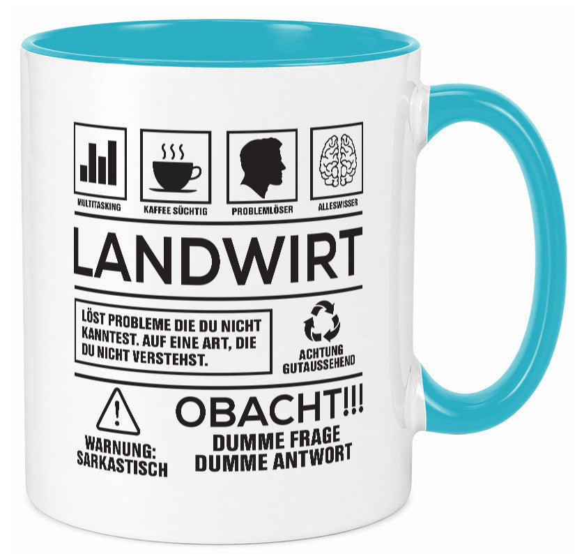 Achtung Probleme Landwirt | Bauer Landwirtschaft Geschenkidee Humor Tasse