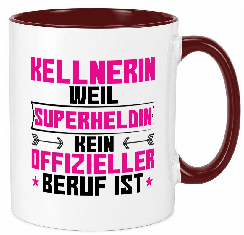 Superheldin Kellnerin | Beruf kellnern Bedienung Geschenk Arbeit Kollegen Büro Tasse