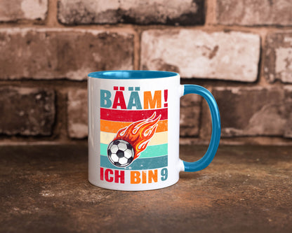 9. Geburtstag | Bääm ich bin 9 Fußball Geschenkidee Humor Tasse