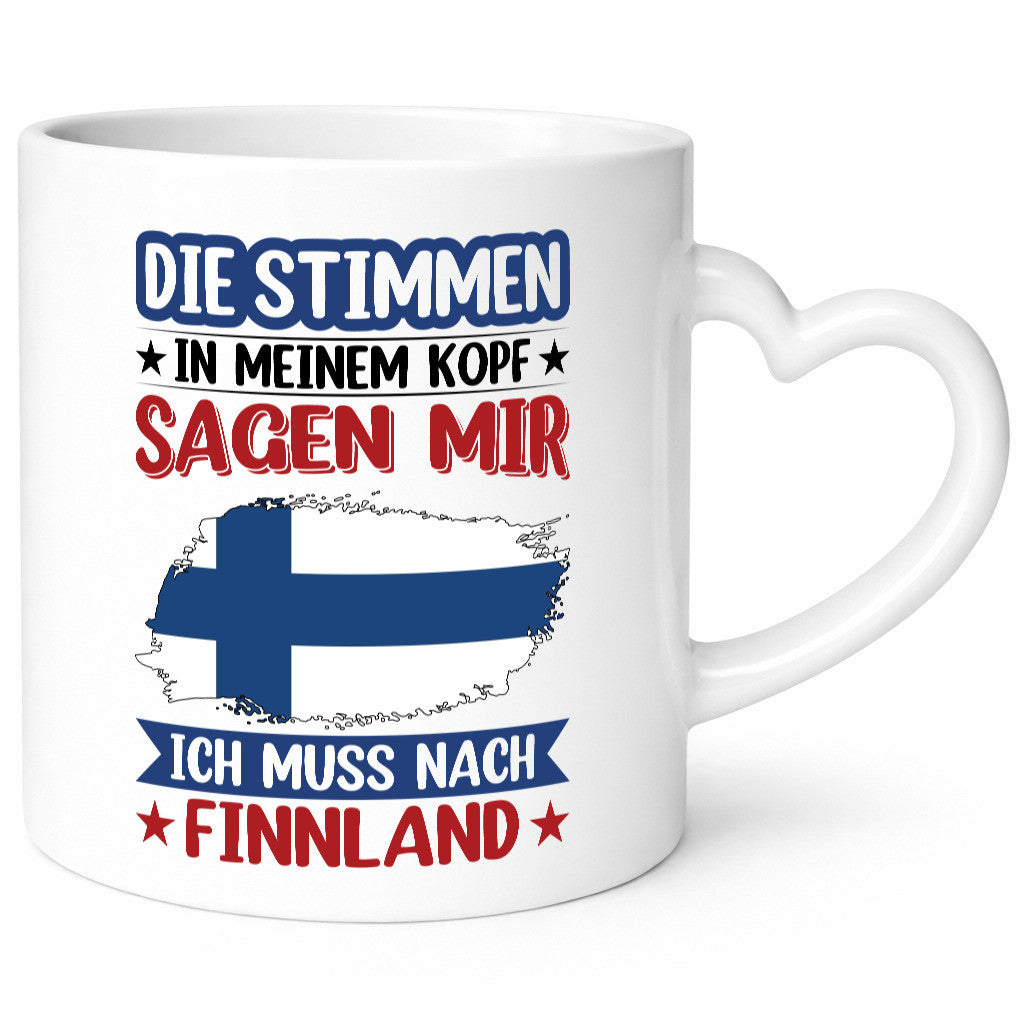 Finnland | Urlaub Stimmen in meinem Kopf Traumland Humor Geschenkidee Tasse