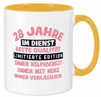 28 Jahre im Dienst | Jubiläum Arbeit v11 Geschenk Kollegen Büro lustiger Spruch Tasse