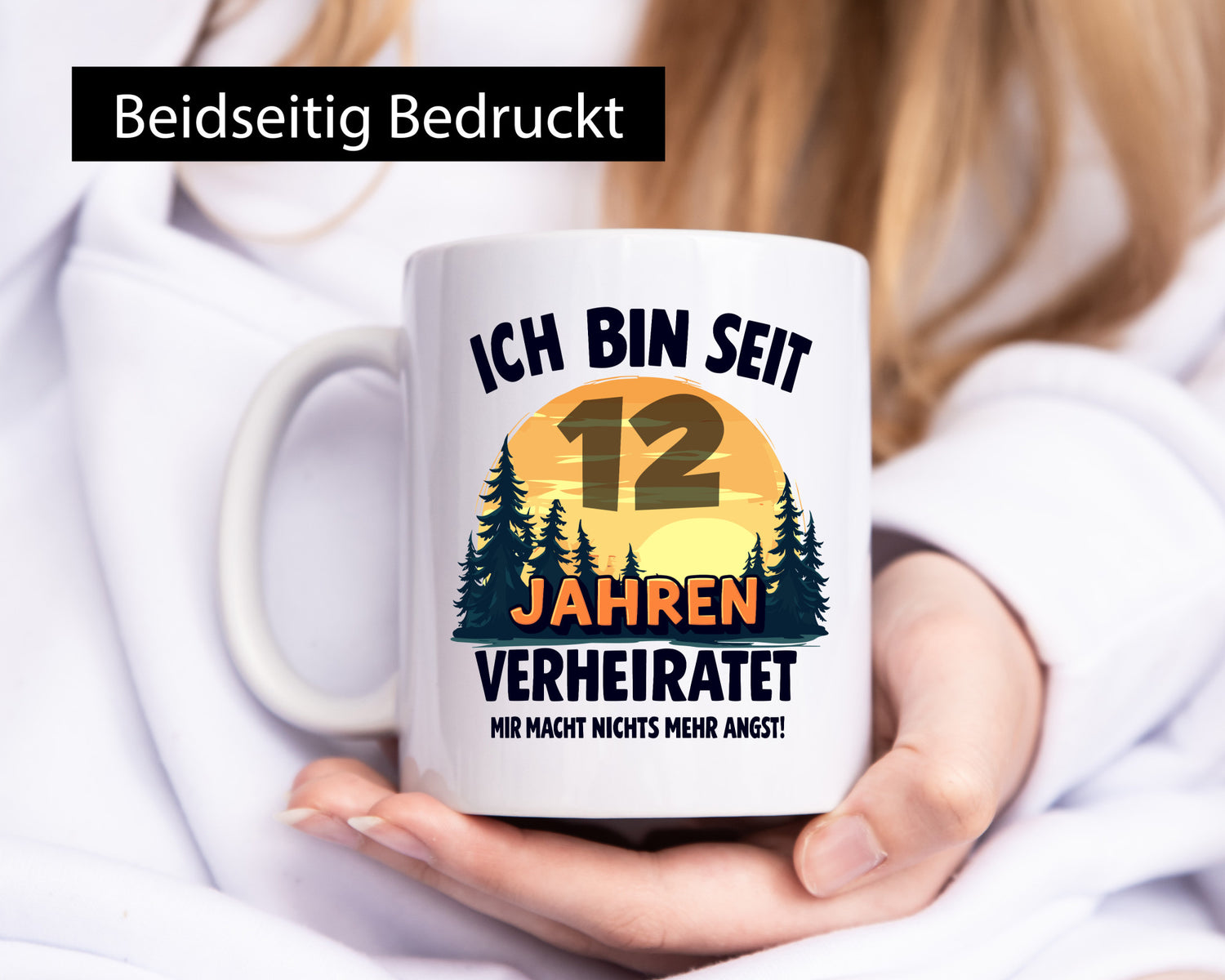 Ich bin Verheiratet | 12. Hochzeitstag Ehepaar v2 Geschenkidee Humor Tasse