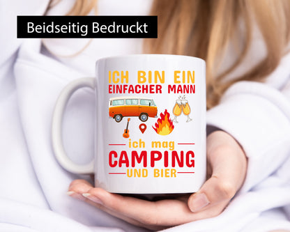 Ich mag Camping und Bier Geschenk Humor Geschenkidee lustiger Spruch Tasse