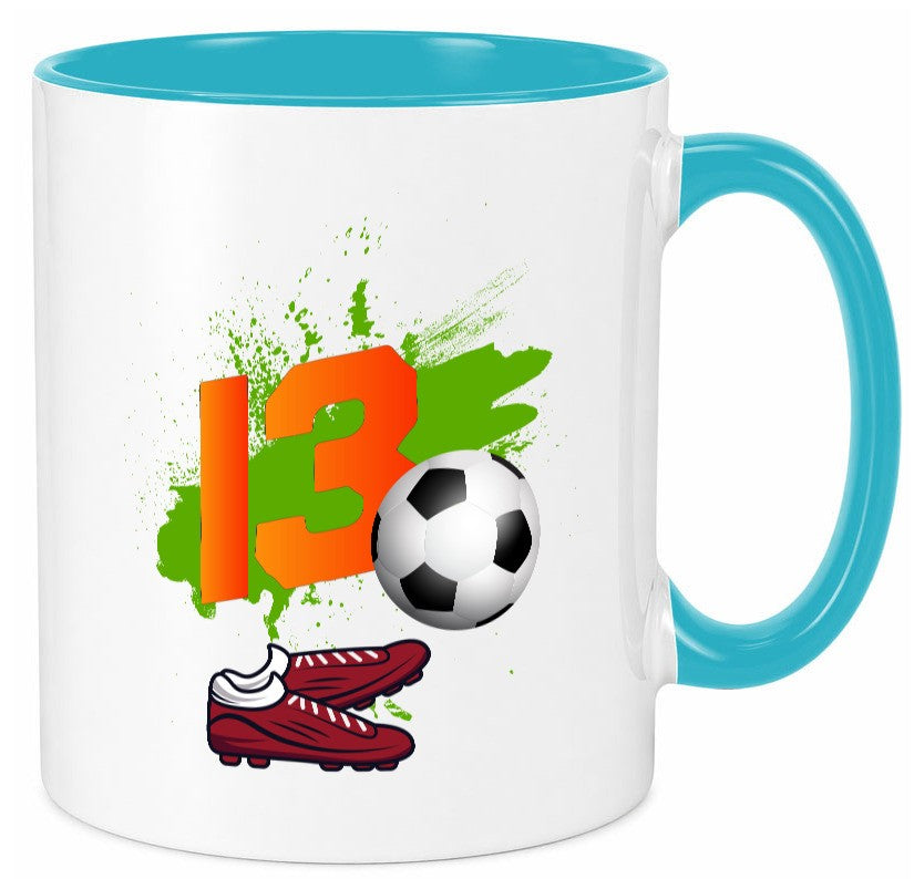 13. Geburtstag | Jungen Fußball Fußballspieler Humor Geschenkidee Tasse