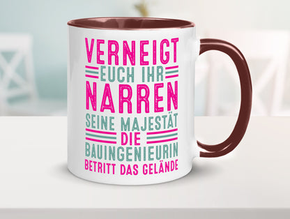 Verneigt euch: Bauingenieurin | Ingenieurin Geschenkidee Humor Tasse