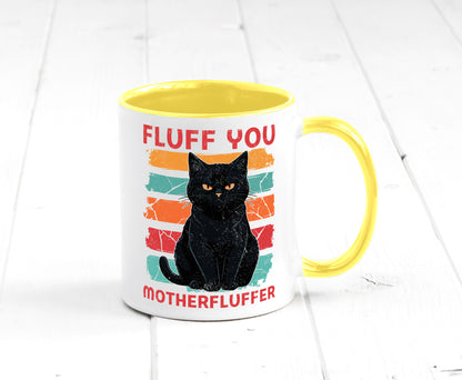 Fluff you Motherfluffer | Schwarze Katze Böse Humor Tierliebhaber Geschenkidee