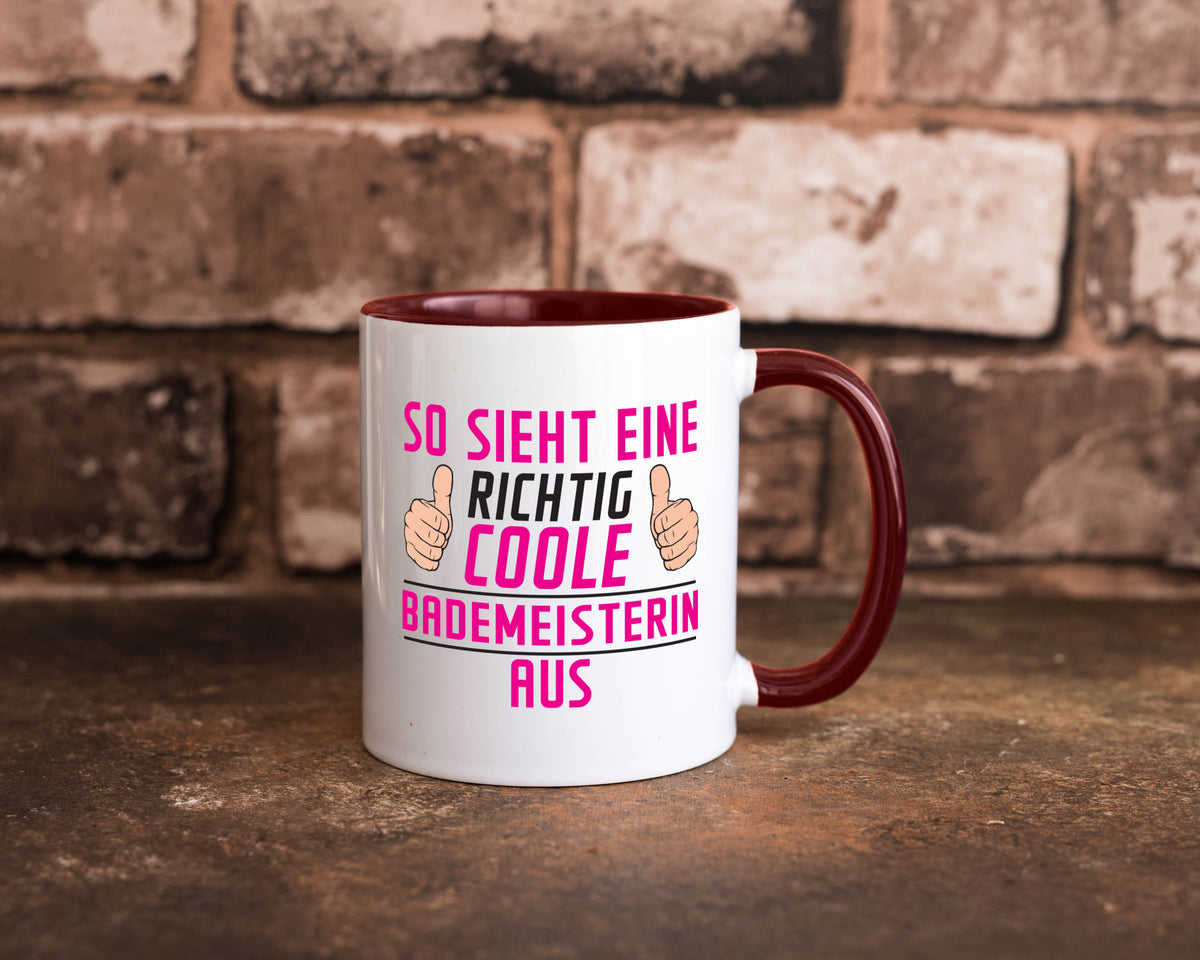 Richtig Coole Bademeisterin | Schwimmmeisterin Geschenk Humor Geschenkidee Tasse
