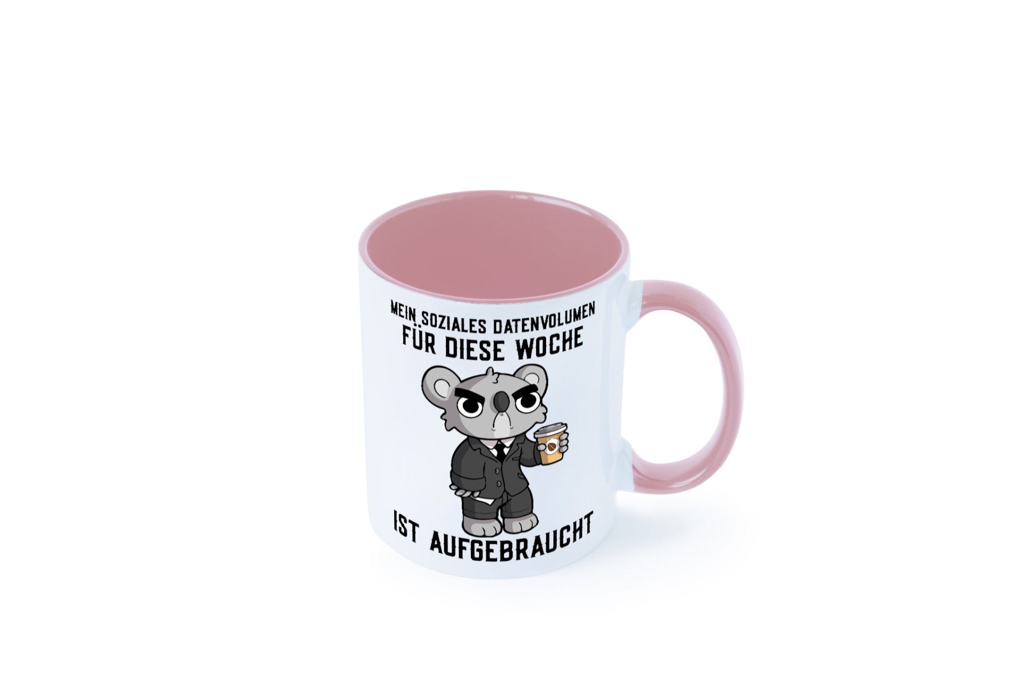 Soziales Datenvolumen | wütender Bär Einzelgänger Nerd Geschenkidee Humor Tasse
