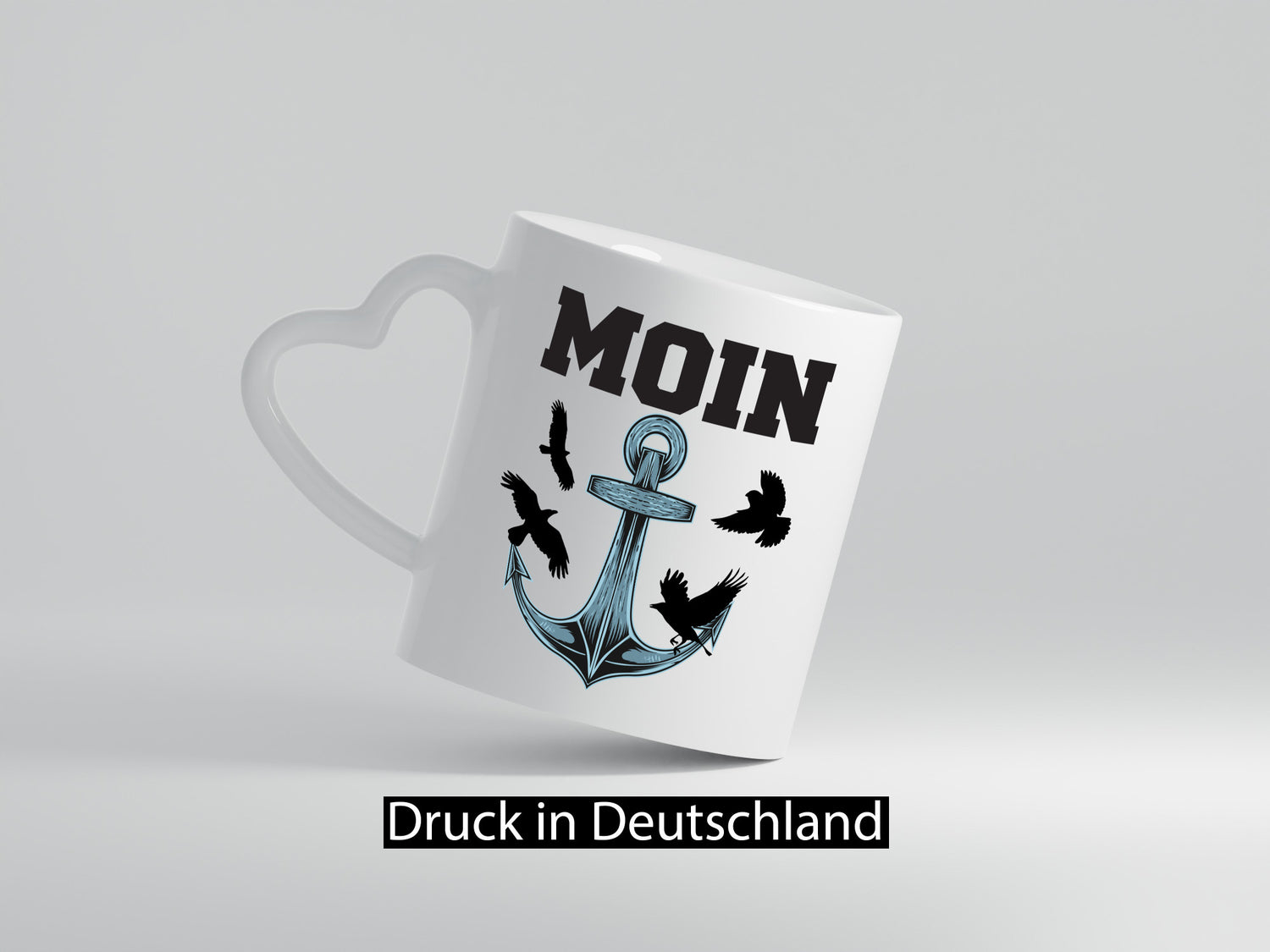 Moin | Norddeutscher Tasse Nordlicht Anker Motiv lustig Humor Geschenkidee