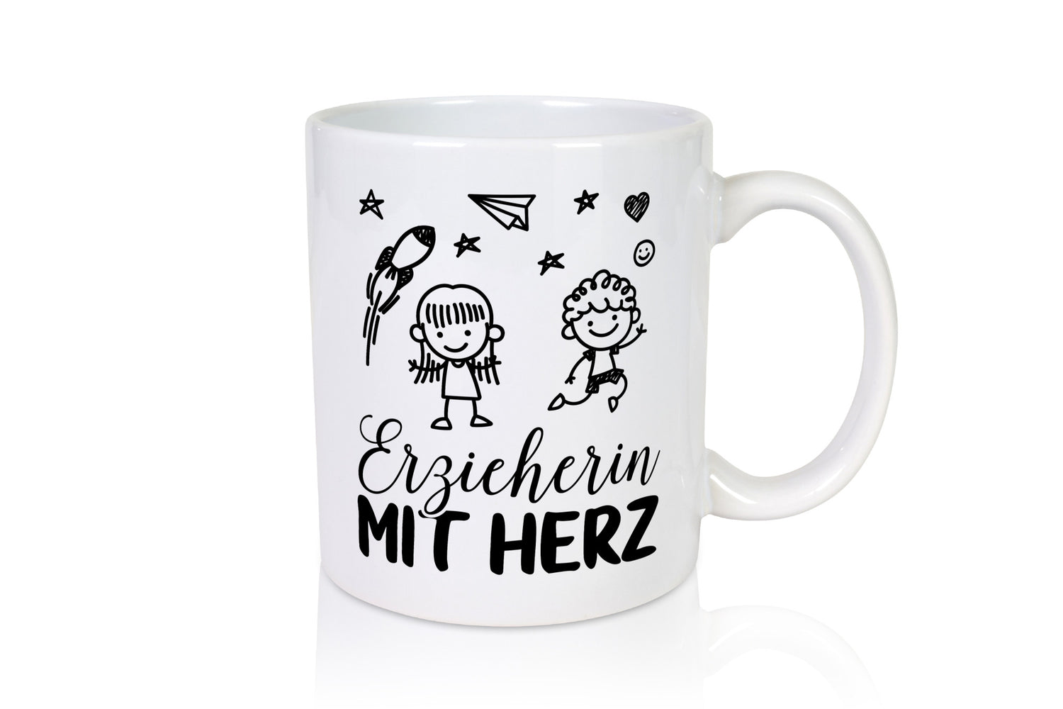 Erzieherin mit Herz Geschenk Humor Geschenkidee lustiger Spruch Tasse