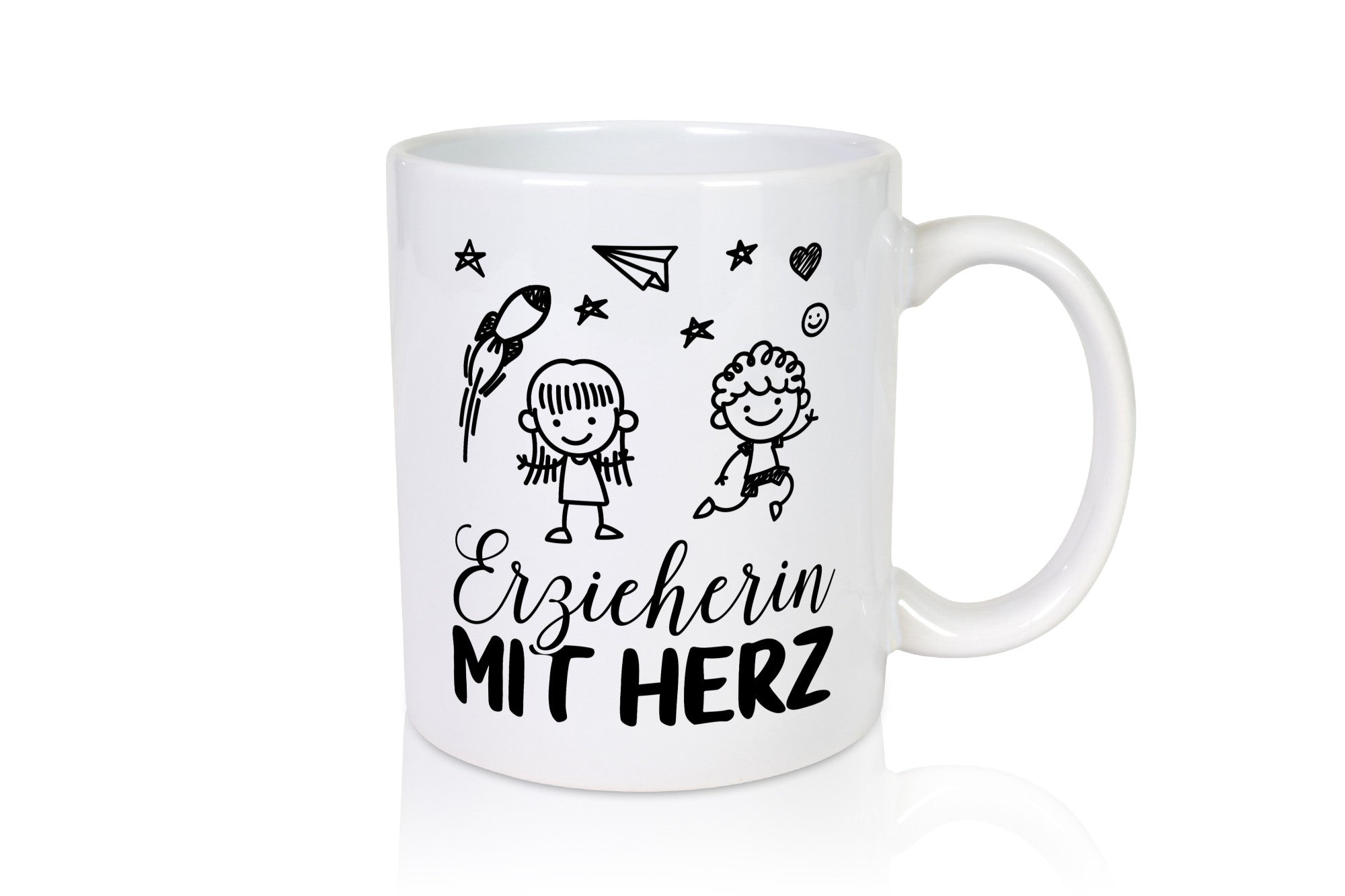 Erzieherin mit Herz Geschenk Humor Geschenkidee lustiger Spruch Tasse