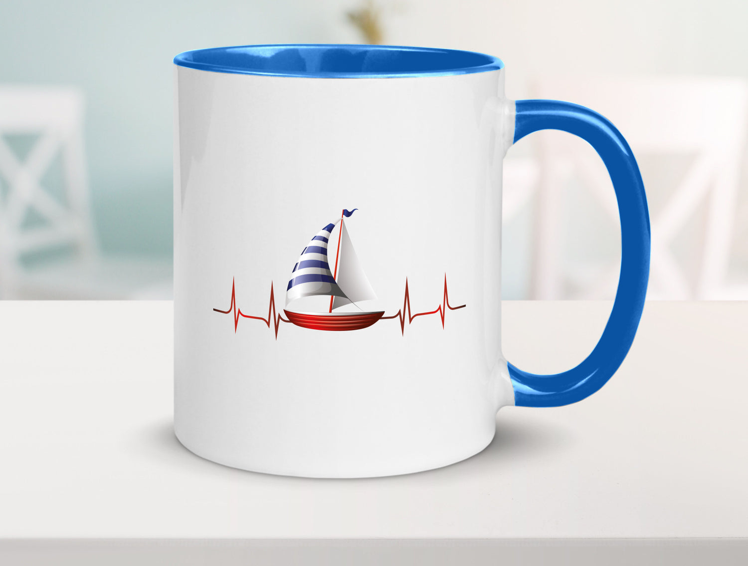 Segelboot Herzschlag | Segler segeln Boot Kapitän Geschenk Humor Geschenkidee