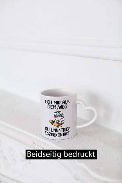 Aus dem Weg, Sozialkontakt | Einhorn Skateboard Geschenk Humor Geschenkidee