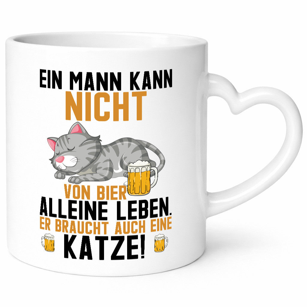 Von Bier leben | Mann braucht eine Katze Katzenliebhaber Geschenk Tierliebhaber