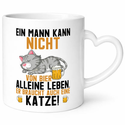 Von Bier leben | Mann braucht eine Katze Katzenliebhaber Geschenk Tierliebhaber