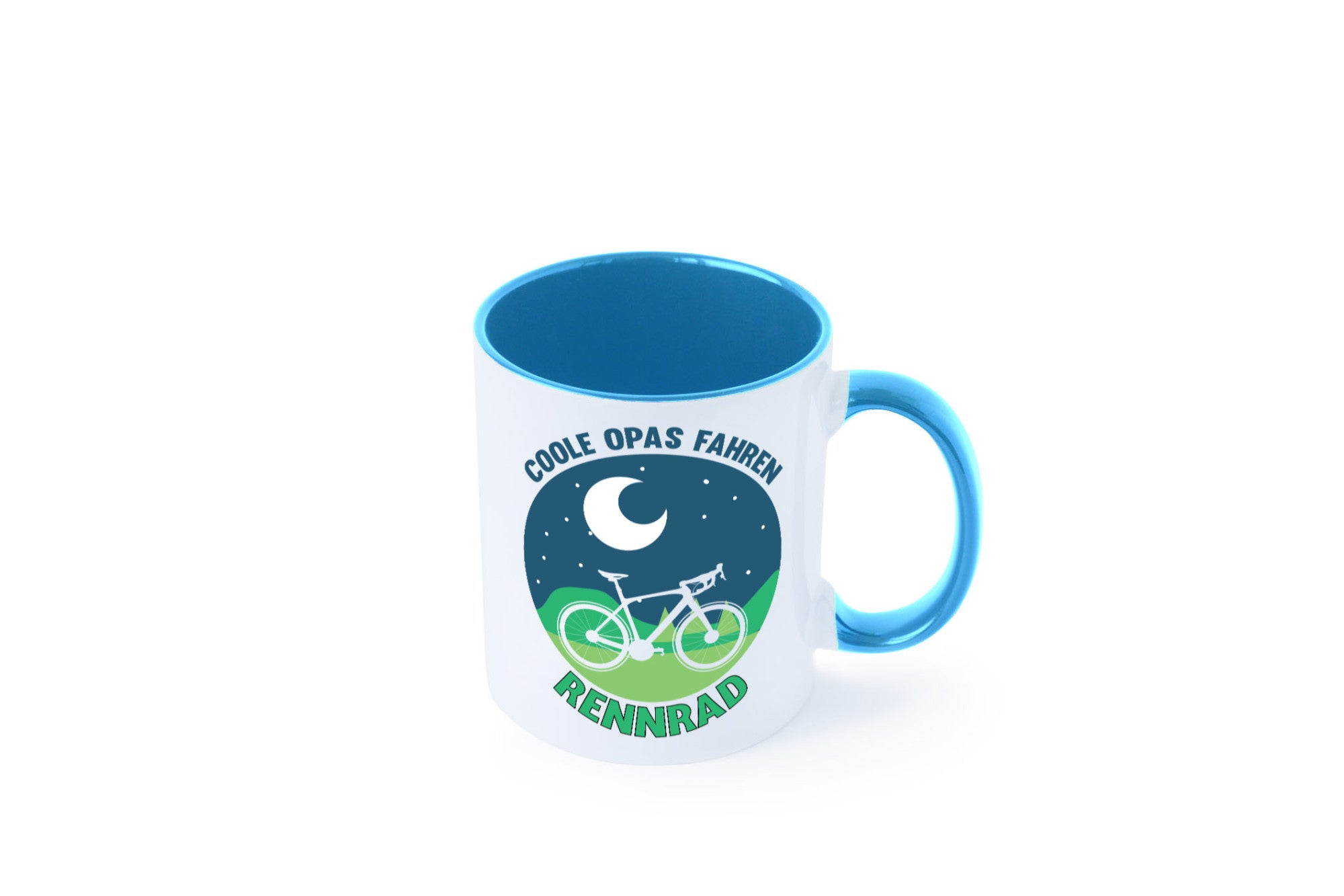 Coole Opas fahren Rennrad | Mond Landschaft Geschenk Familie Geschenkidee