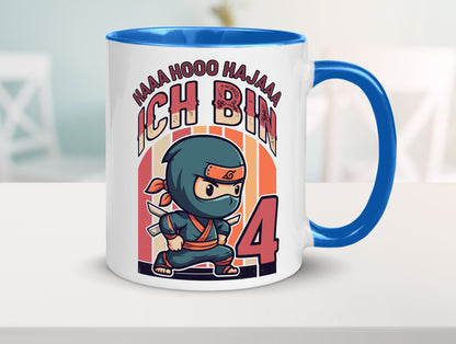 4. Geburtstag | Ninja Junge 4 Jahre lustiger Spruch Geschenk Geschenkidee Tasse