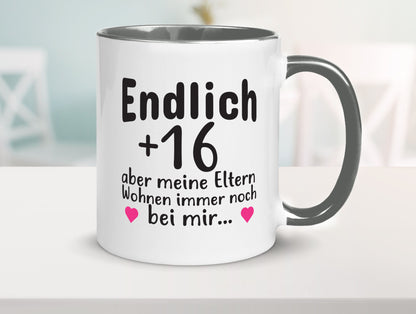 Endlich 16 | Geburtstag Tasse Spruch Mädchen Geschenkidee Humor