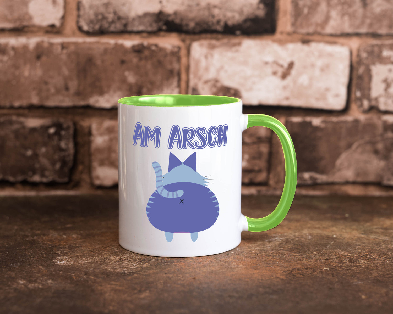 Am Arsch | Katzenmotiv Tasse Kollege Katzenbesitzer Geschenkidee Arbeit