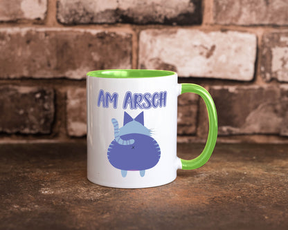 Am Arsch | Katzenmotiv Tasse Kollege Katzenbesitzer Geschenkidee Arbeit