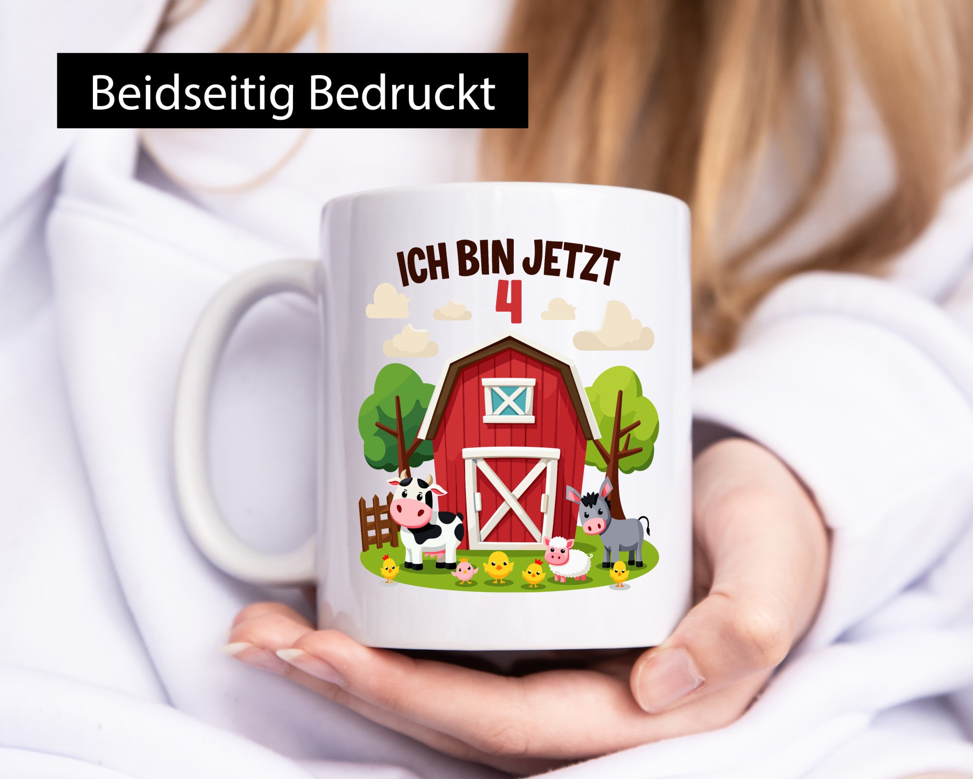 4. Geburtstag | 4 Jahre Bauernhof und Tiere lustiger Spruch Geschenk