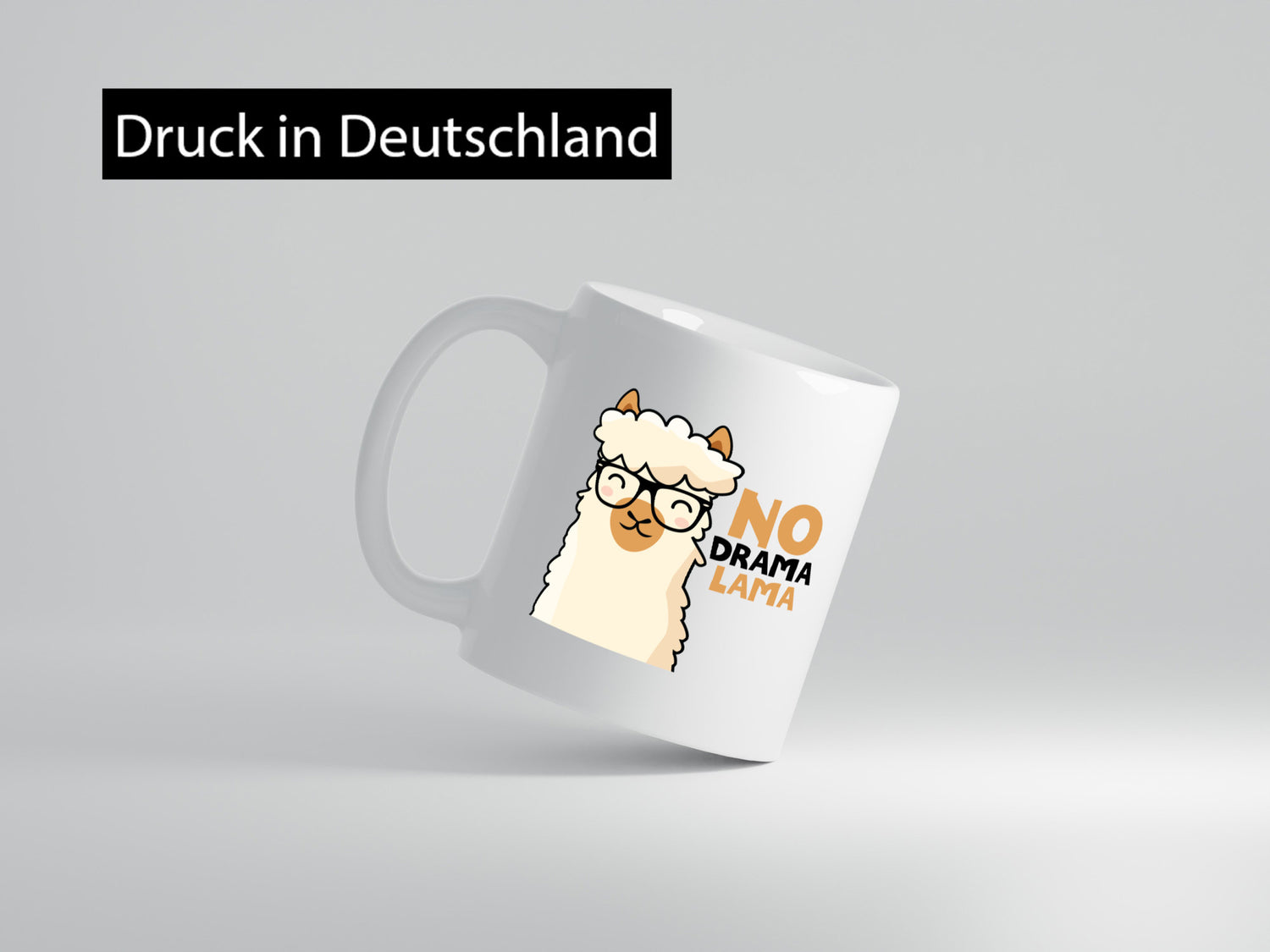 No Drama | Entspanntes Lama mit Brille Süßer Comic Humor Geschenkidee Tasse