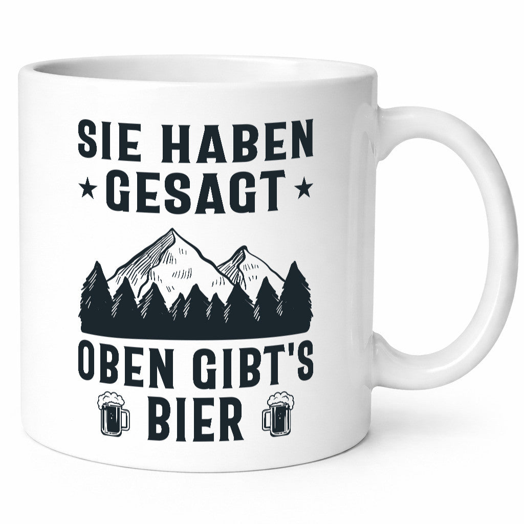Oben gibts Bier | Bierliebhaber Wandern Berge Laufen lustiger Spruch Geschenk