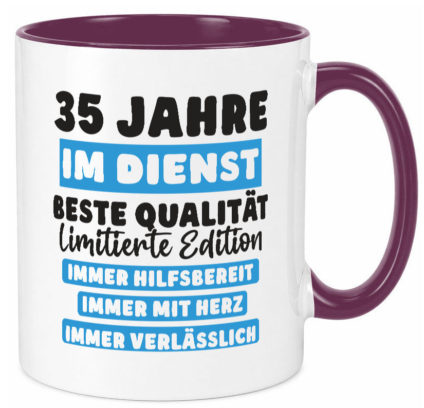 35 Jahre im Dienst | Jubiläum Arbeit v6 lustiger Spruch Geschenk Kollegen Büro