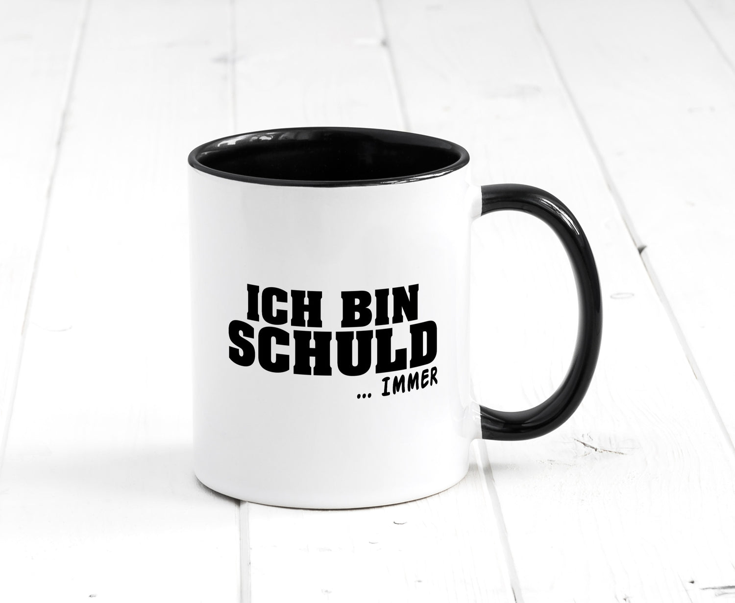 Ich bin Schuld | Schwarze Schaff lustig Humor Geschenkidee Geschenk Tasse