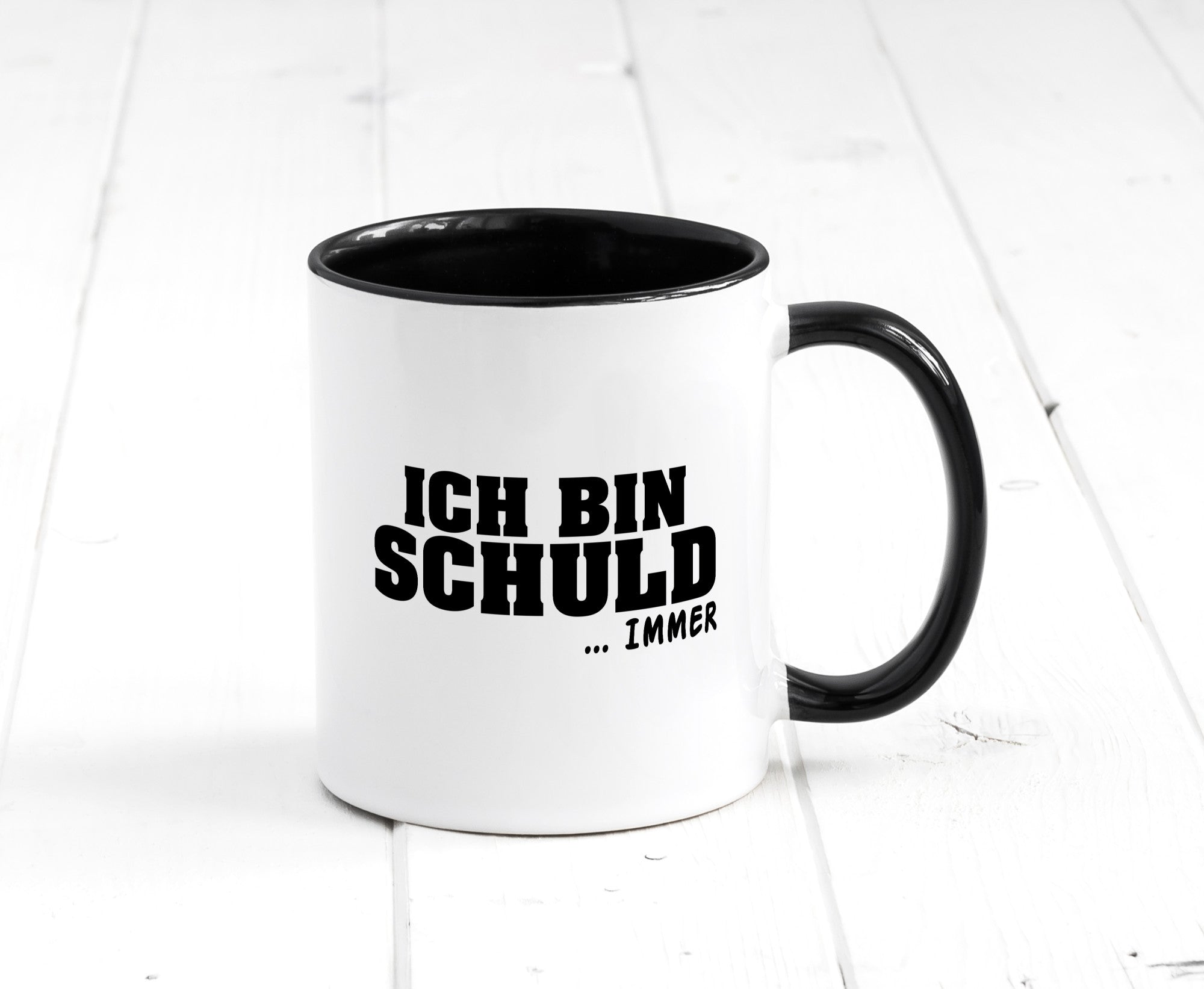 Ich bin Schuld | Schwarze Schaff lustig Humor Geschenkidee Geschenk Tasse