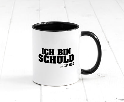 Ich bin Schuld | Schwarze Schaff lustig Humor Geschenkidee Geschenk Tasse