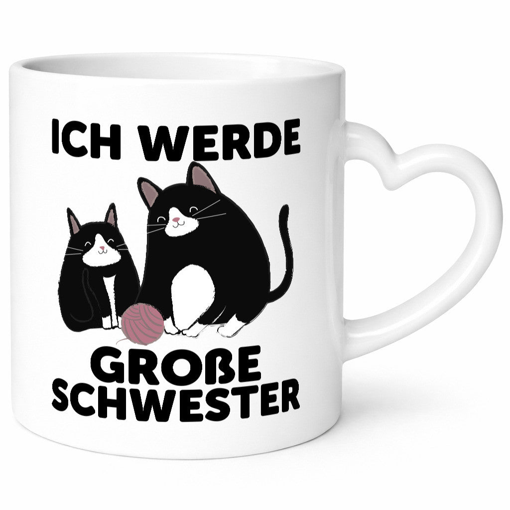 Ich werde große Schwester | Katze Wollknäuel lustiger Spruch Geschenk