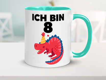 8. Geburtstag | Dino Dinosaurier 8 Jahre lustig Geschenkidee Geschenk Tasse