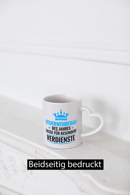 Besonderer Verdienst: Feuerwehrfrau | Feuerwehr Geschenkidee Humor Tasse