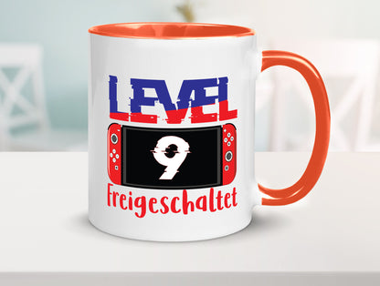 Level 9 Freigeschaltet | 9. Geburtstag Zocker Gamer Humor Geschenkidee Tasse