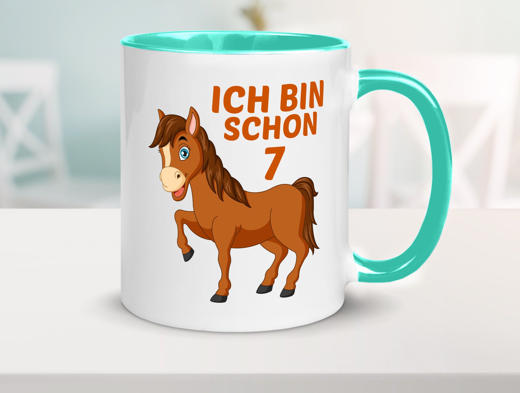 7. Geburtstag | Ich bin schon 7 Pferde Pony Humor Geschenkidee Tasse