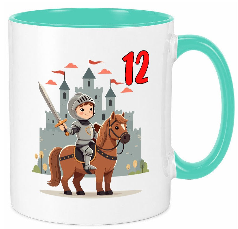 12. Geburtstag | 12 Jahre Ritter Junge Schloss lustiger Spruch Geschenk Tasse
